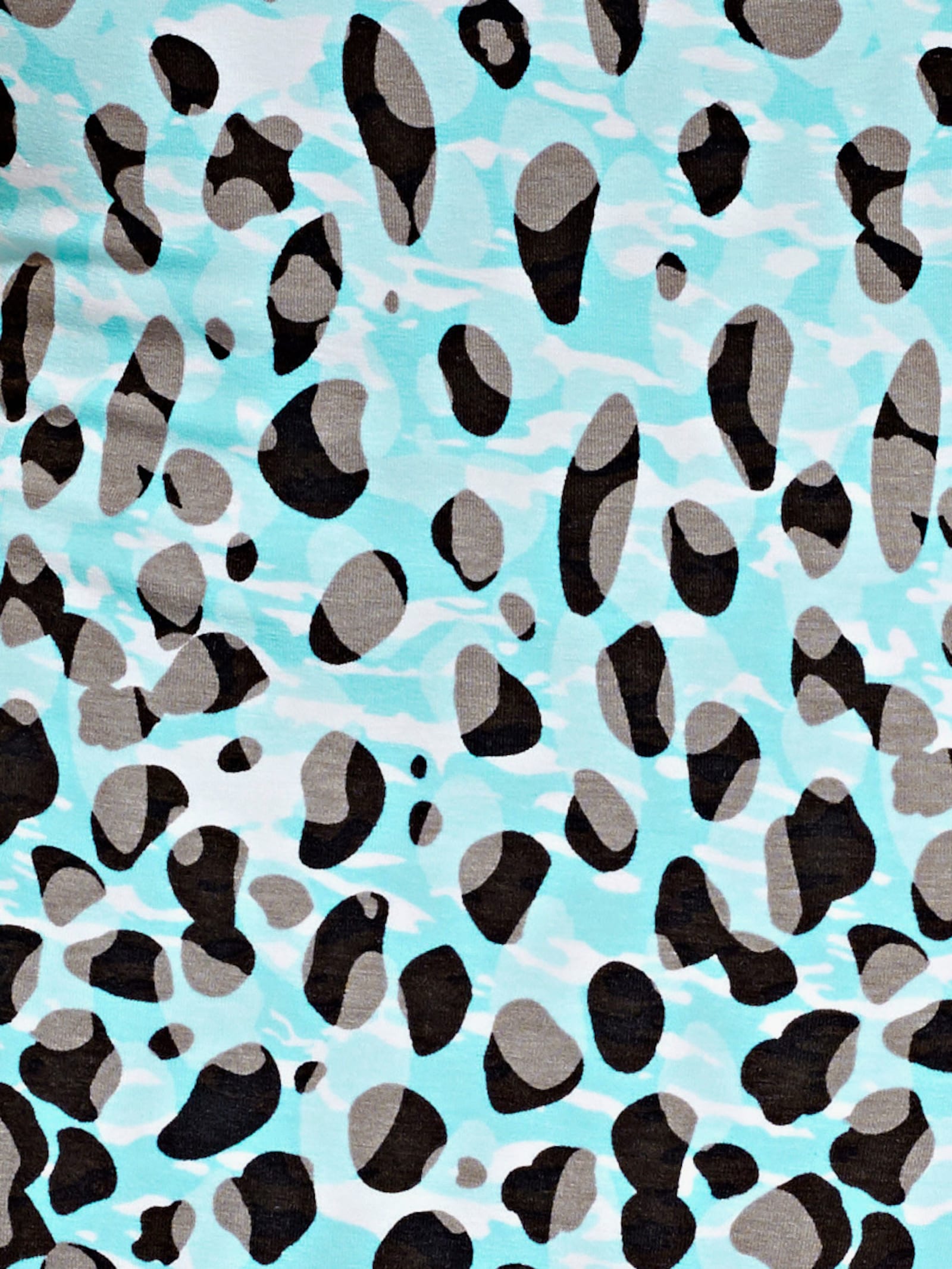 heine Jurk met print en mesh-voering - turquoise/taupe