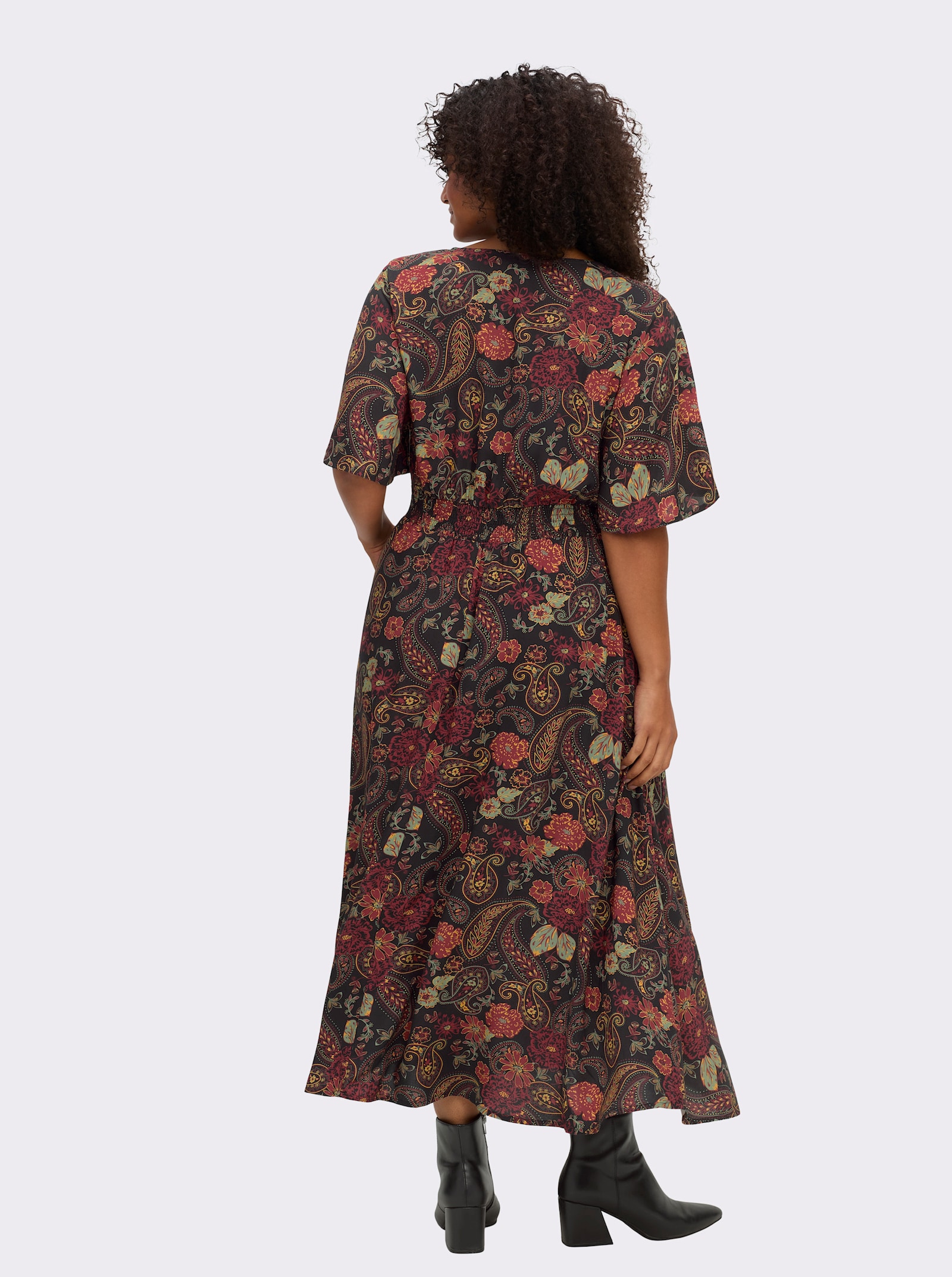 sheego by Joe Browns Maxikleid mit Paisleyprint - schwarz-bedruckt