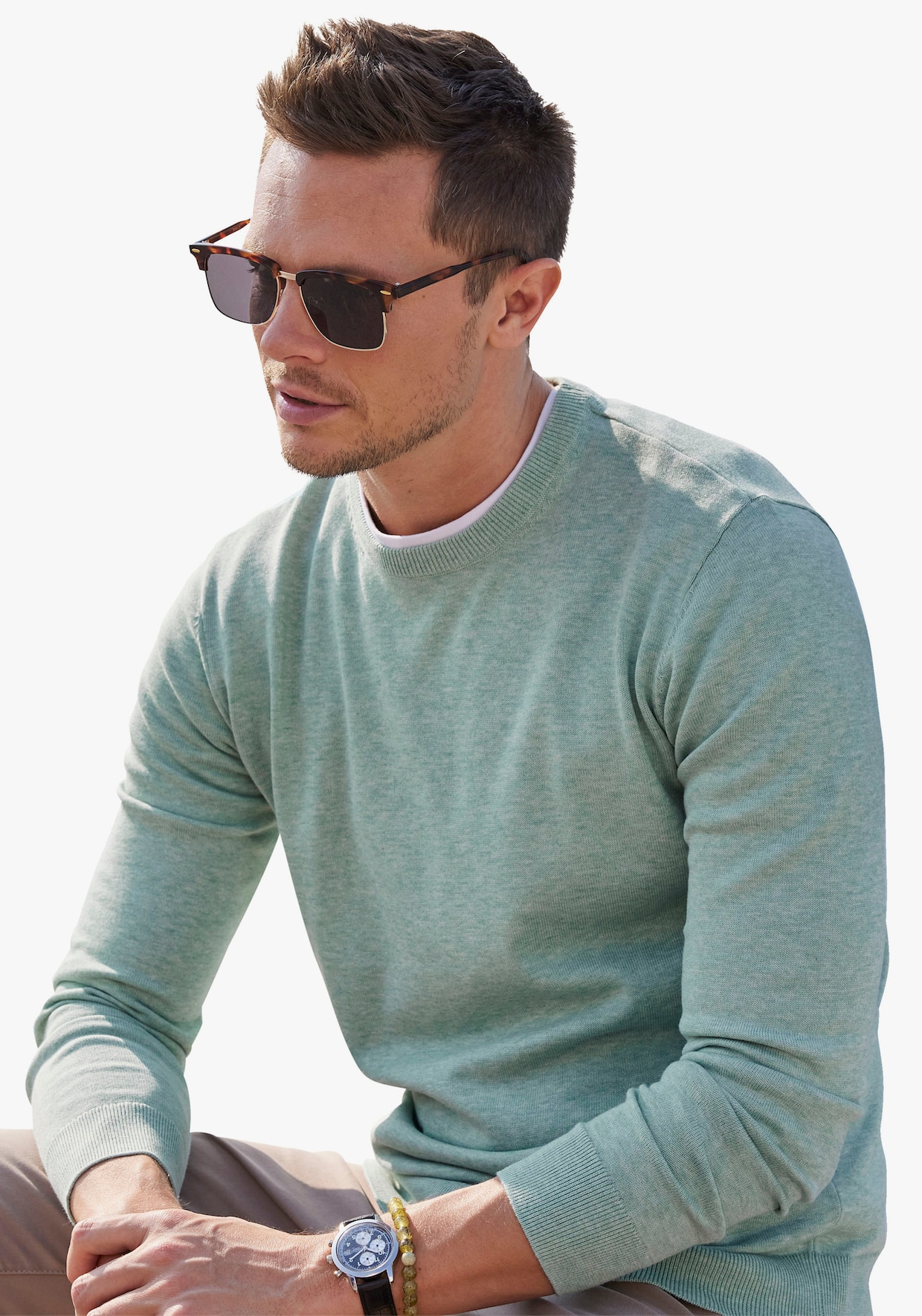 H.I.S Strickpullover - mint-meliert