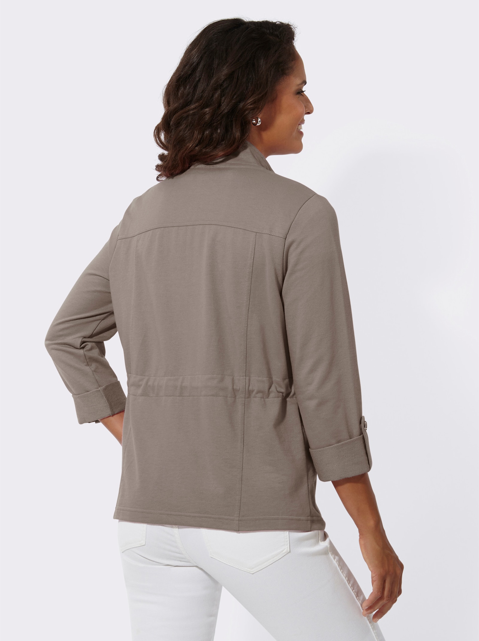 Shirtjacke in Sweat-Qualität - taupe