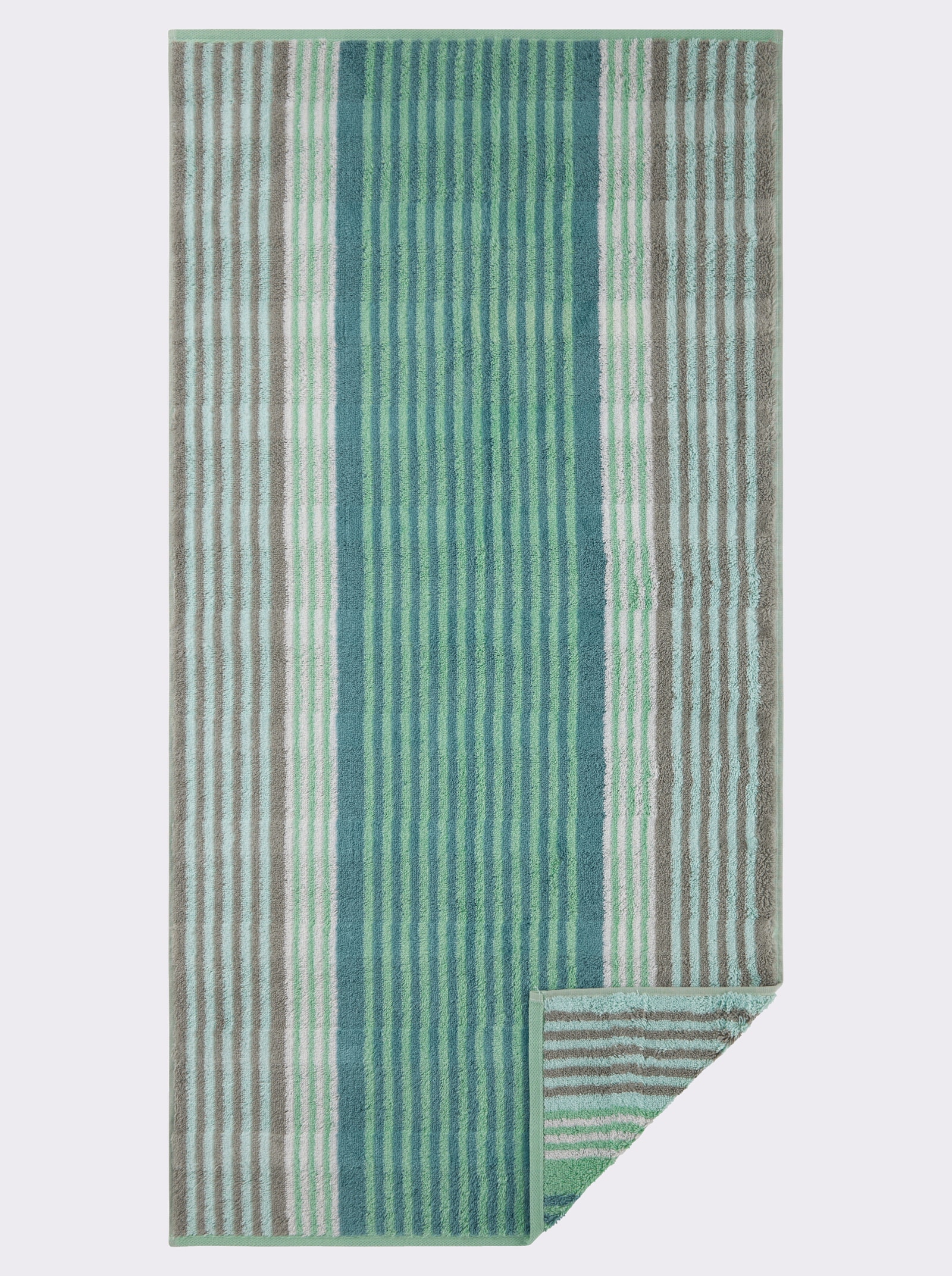 Cawö Handdoek - kalkmint gestreept