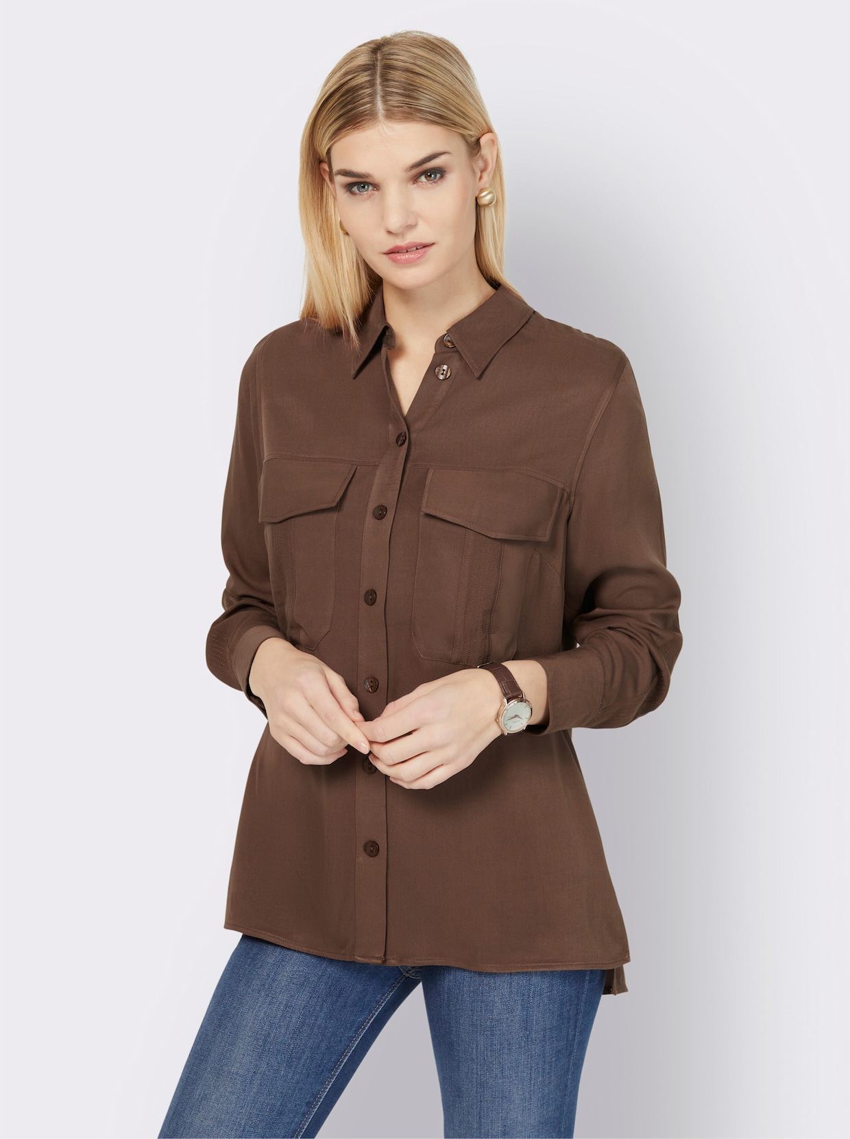 Longline blouse - bruin