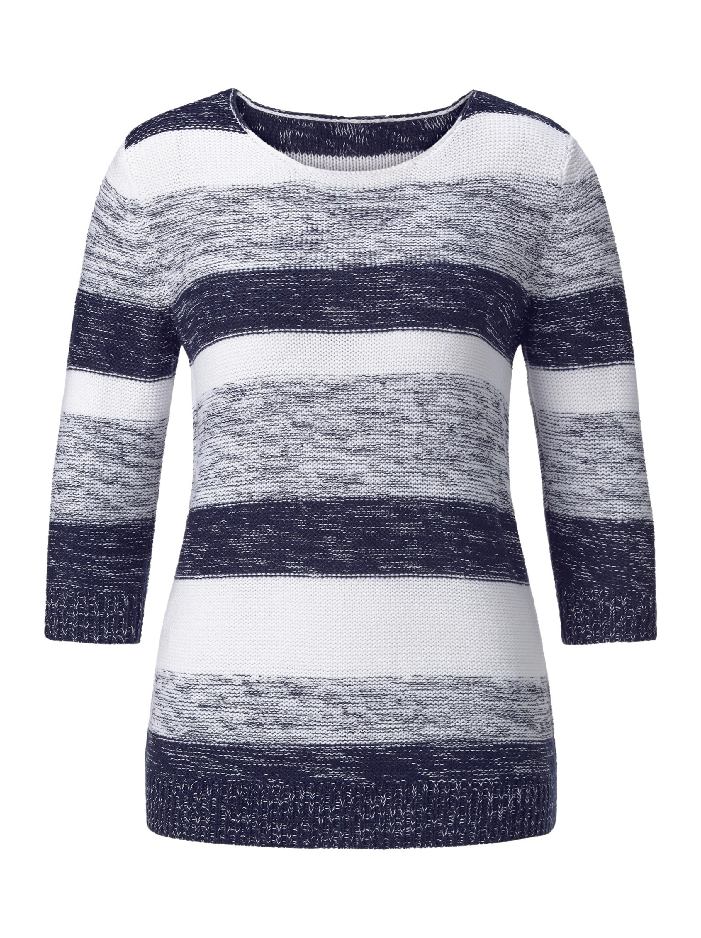 Collection L Pullover - weiß-marine-gestreift