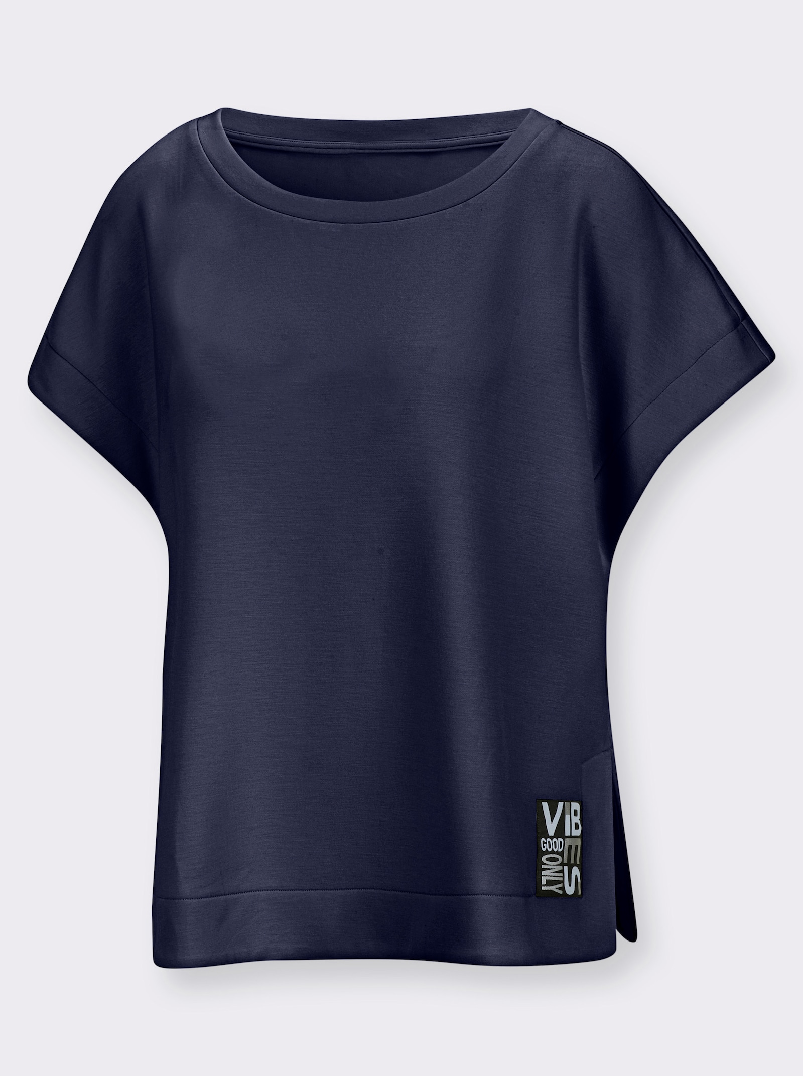 Sweatshirt mit Seitenschlitzen - marine