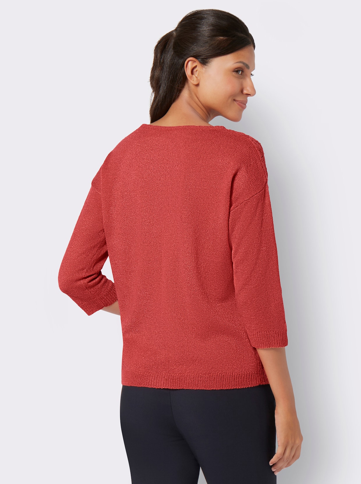 Pullover met 3/4-mouwen - grapefruit