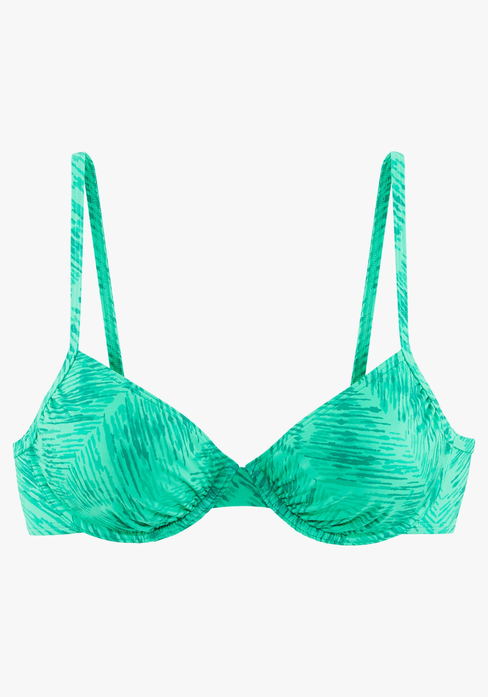 JETTE Bügel-Bikini-Top - grün bedruckt