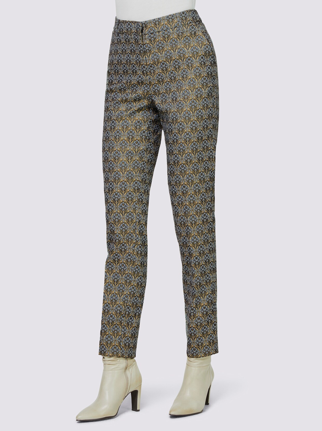 heine Jacquardhose - sand-jade-gemustert