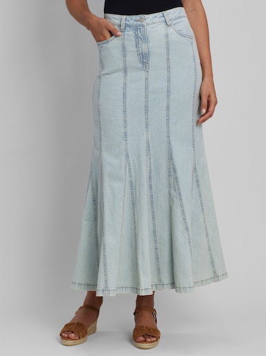 heine Jeansrock in Godet-Form - blue-bleached