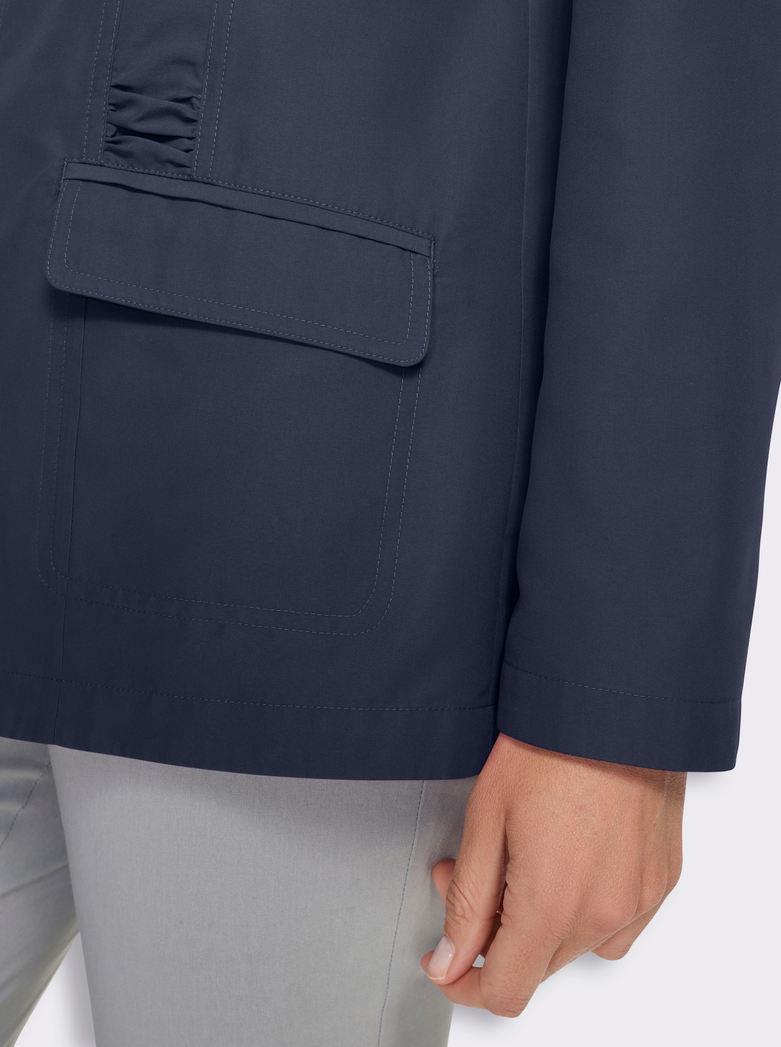 Jacke mit Raffungen im Vorderteil - marine