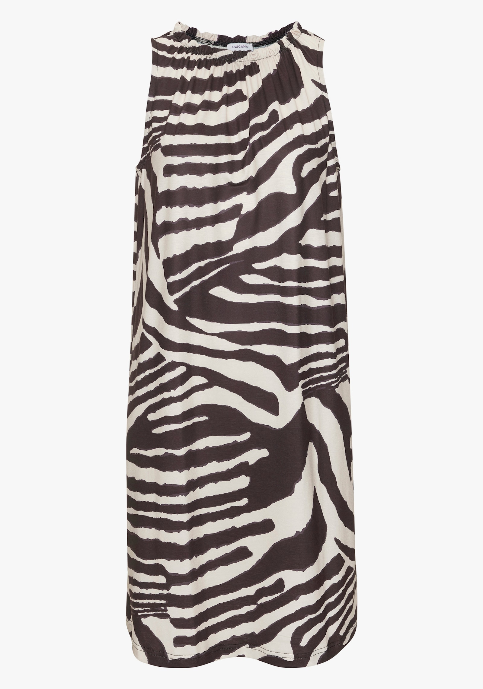 LASCANA Sommerkleid - creme-braun bedruckt