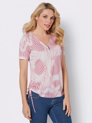 Print-Shirt - hellrosé-altrosa-bedruckt