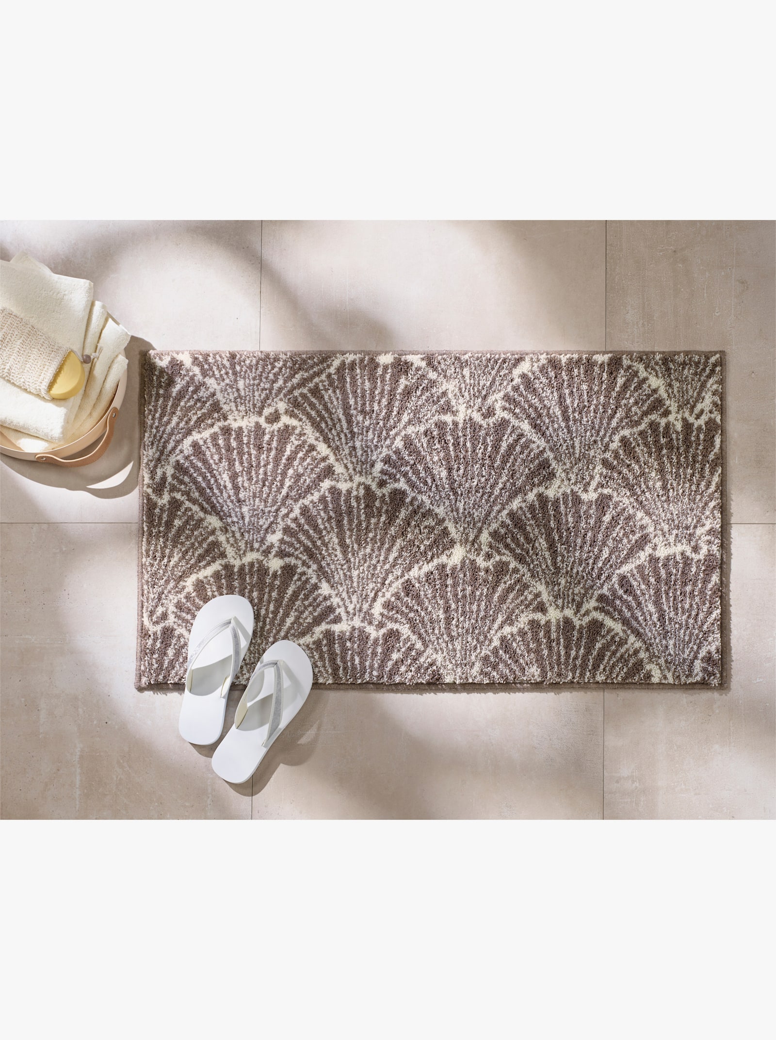 Grund Badeteppich im Muschel-Design - beige-ecru-gemustert