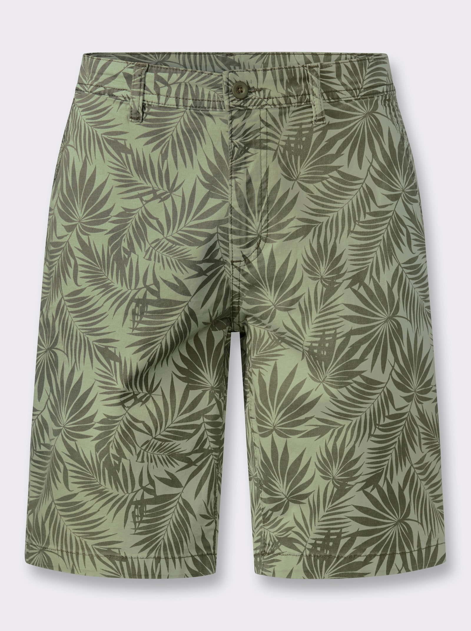 Marco Donati Bermudas mit Palmwedel-Print, Stretch - eucalyptus-khaki-bedruckt