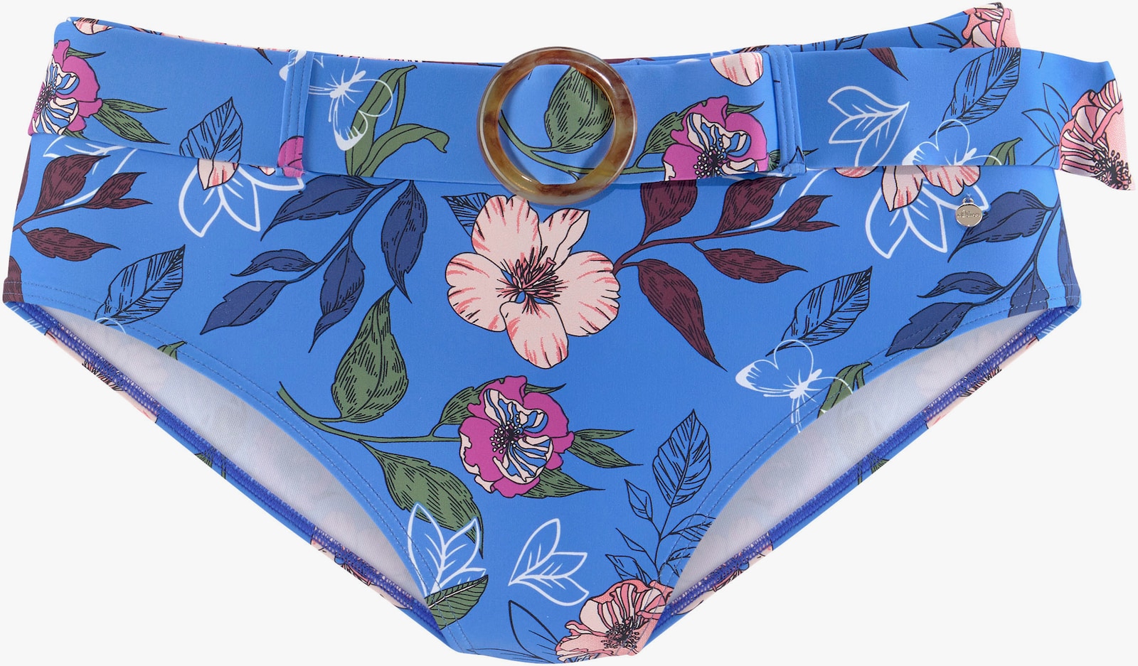 s.Oliver Highwaist-Bikini-Hose - blau-bedruckt