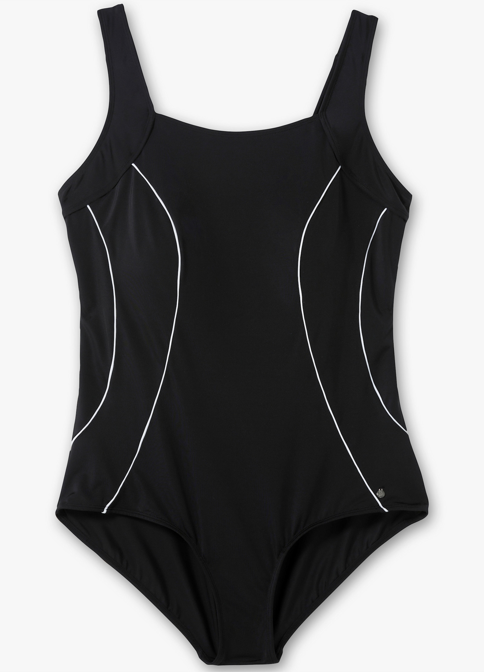 sheego Badeanzug mit Shaping-Effekt - schwarz-weiß
