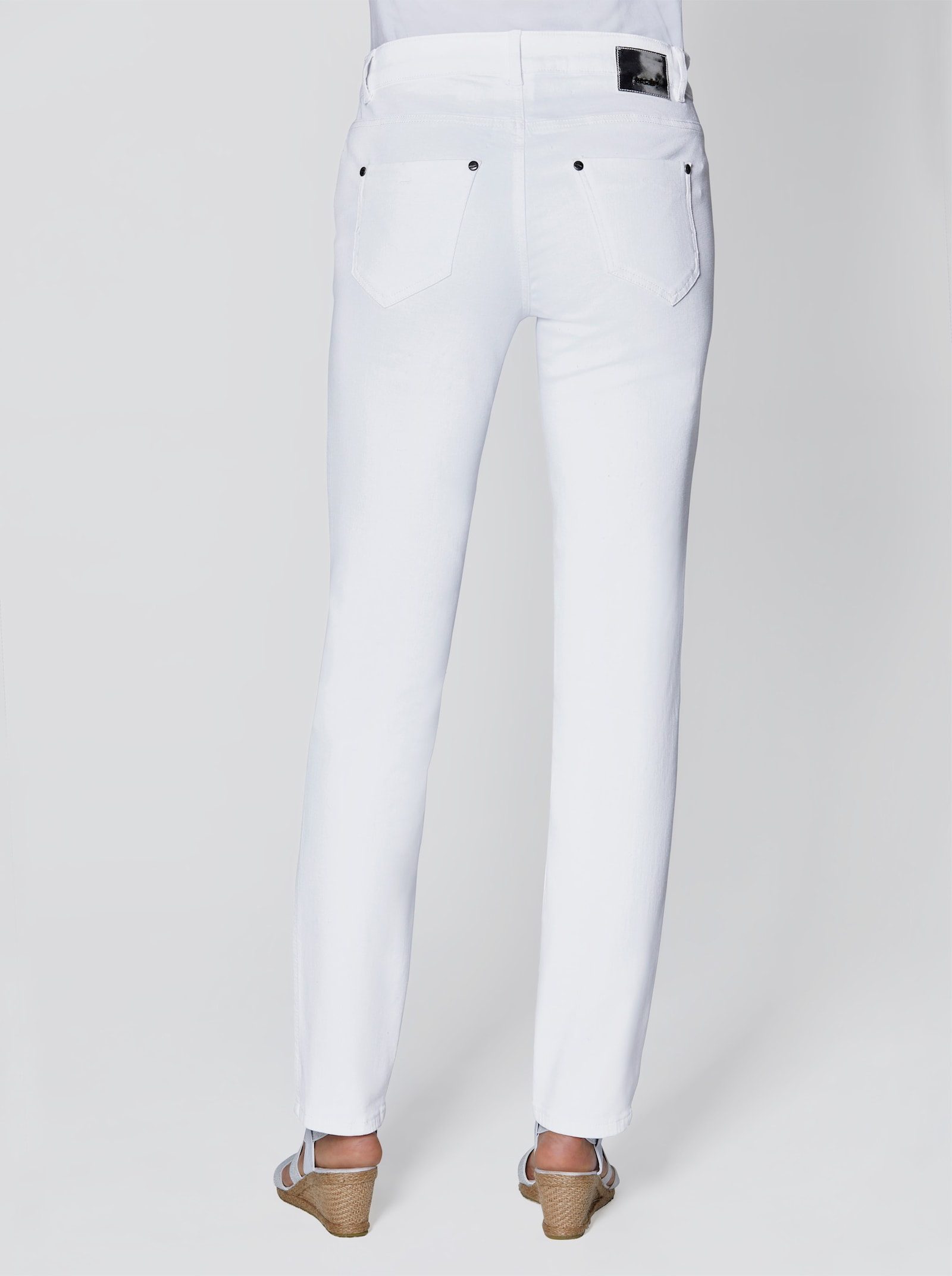 Ascari Stretch-Jeans in Röhren-Form - weiß