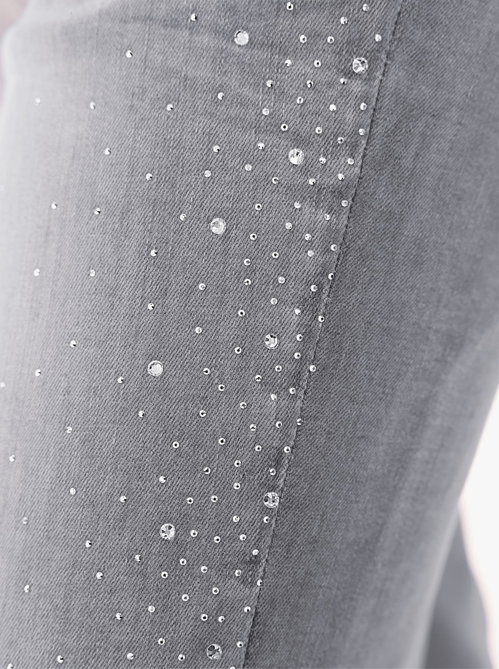 heine 5-Pocket-Jeans mit Glitzersteinchen - light grey-denim