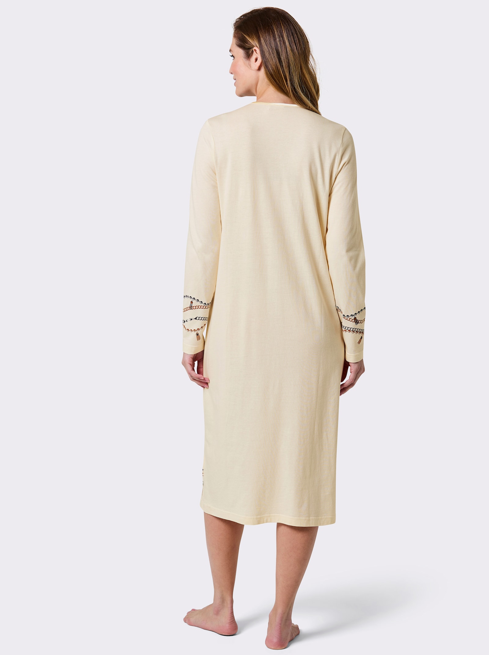 wäschepur Nachthemd mit Kettendruck - champagner-marine-bedruckt