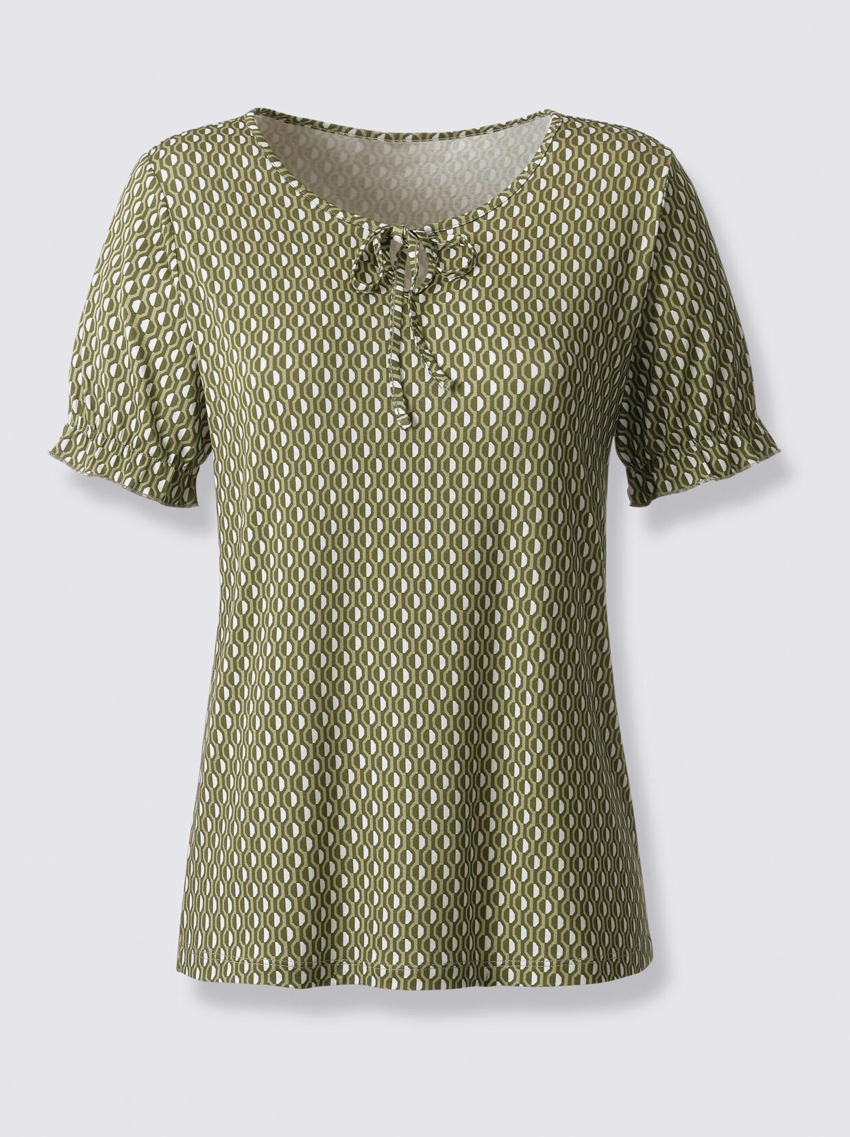 Linea Tesini Druck-Shirt - khaki-ecru-bedruckt