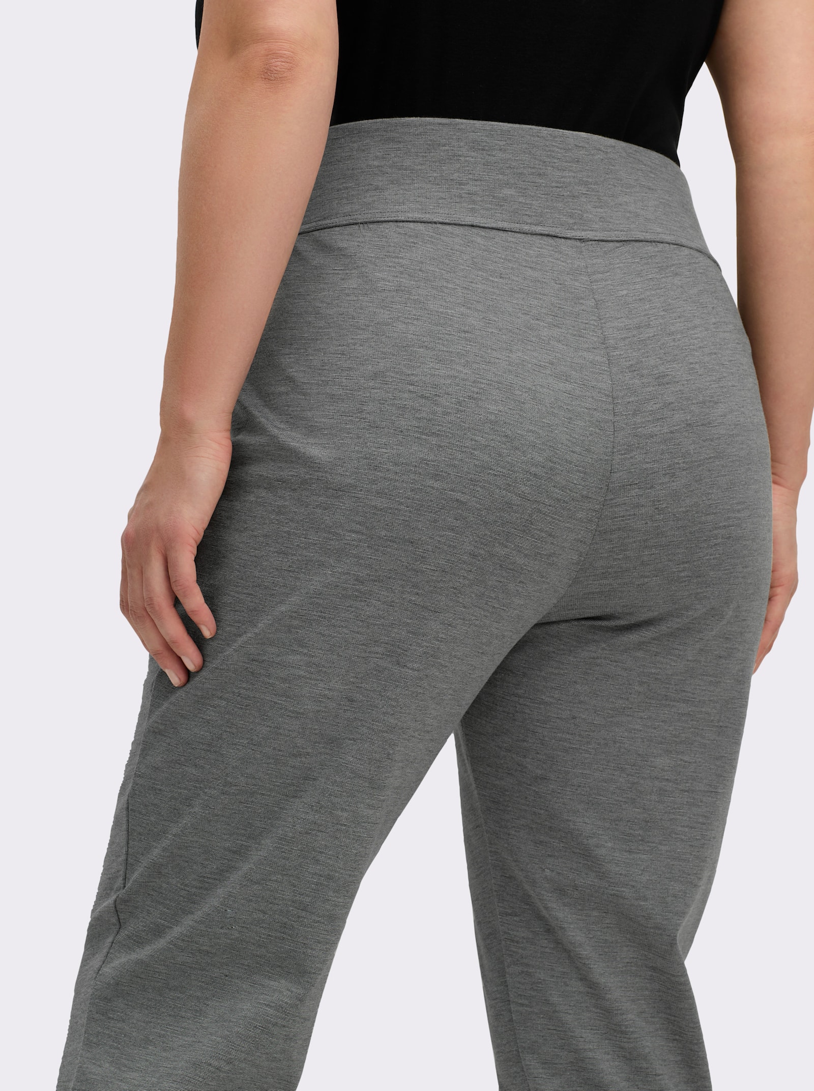 Schlupfhose in komfortabler Romanit-Qualität - steingrau-meliert