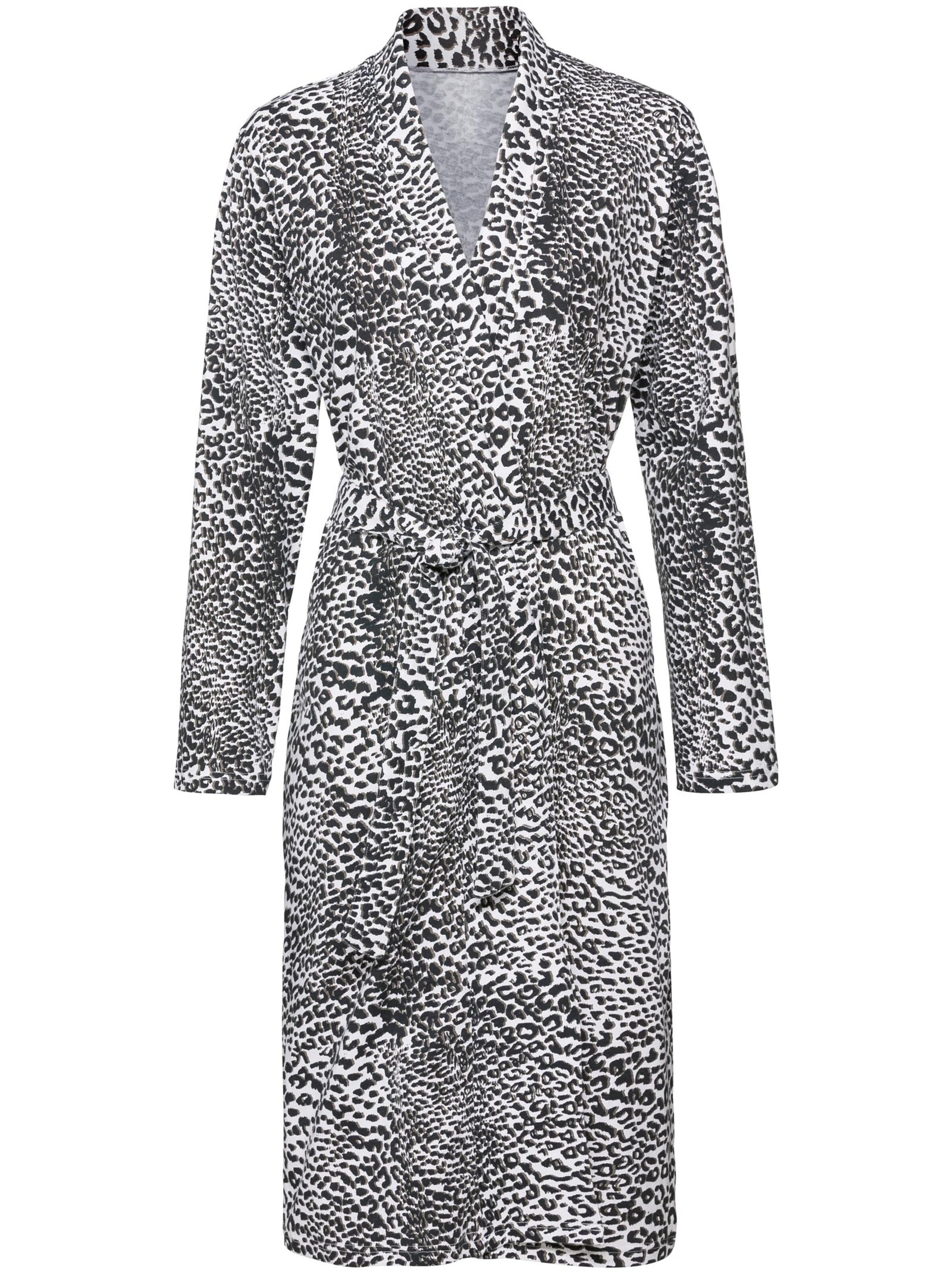 Morgenmantel - weiß-grau