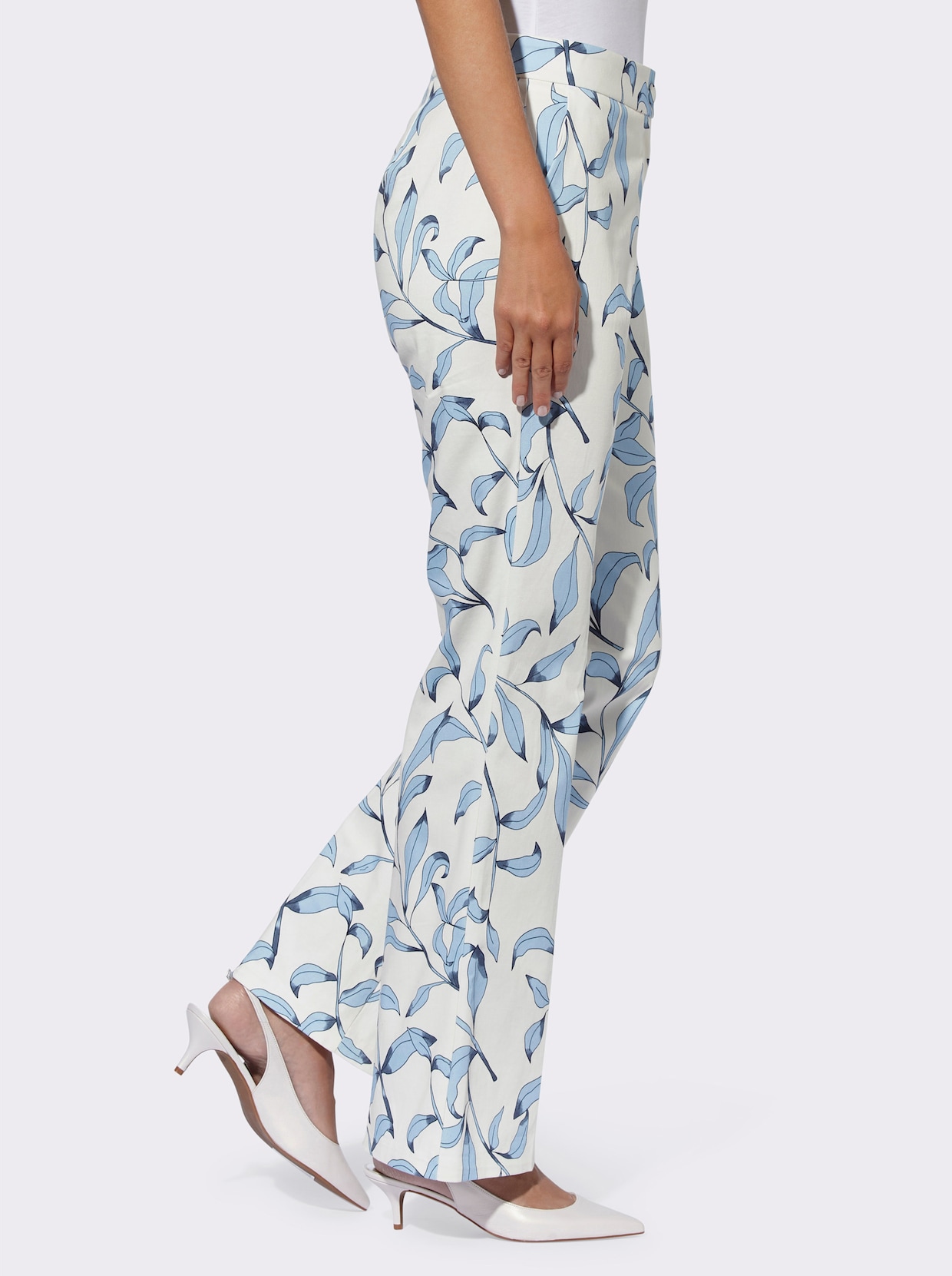 heine Pantalon imprimé - écru-bleu glacier imprimé