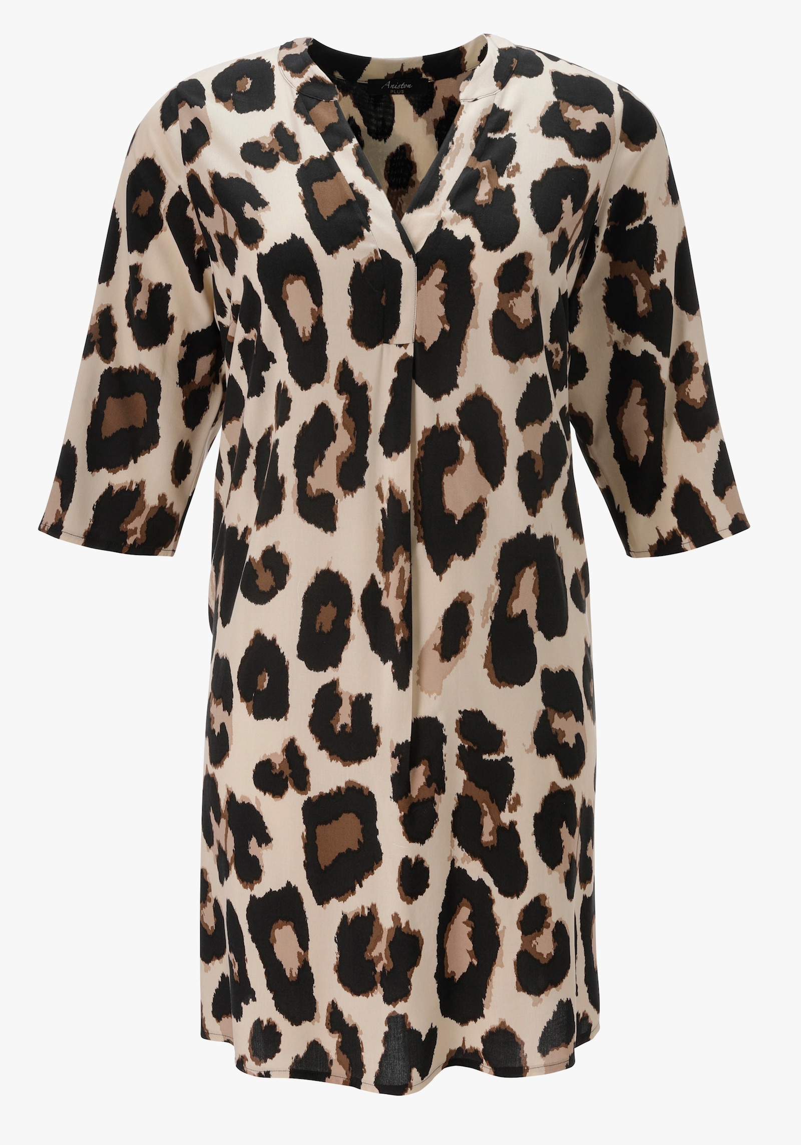 Aniston PLUS Druckkleid - beige-schwarz