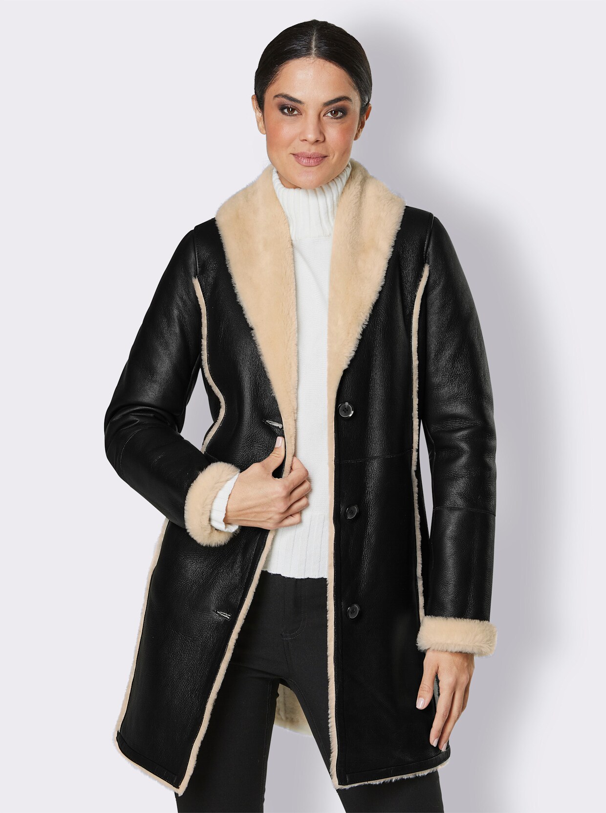 CREATION L PREMIUM Lammfell-Jacke - schwarz