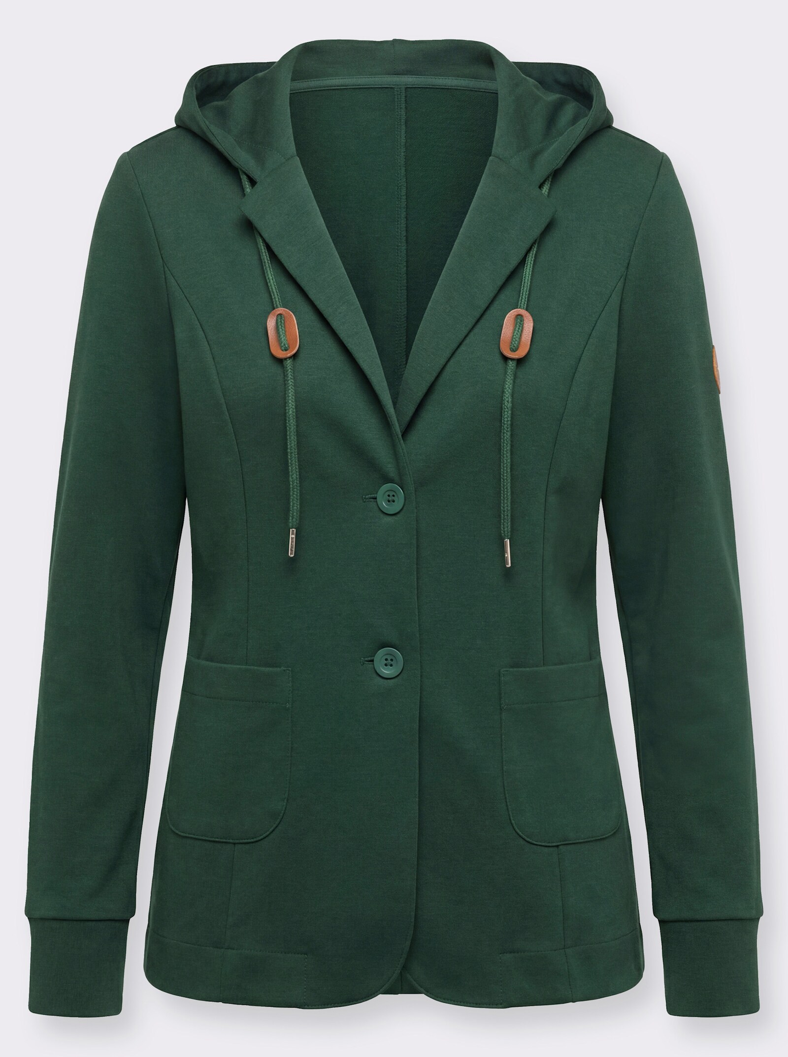 Shirtjacke mit Reverskragen - moos