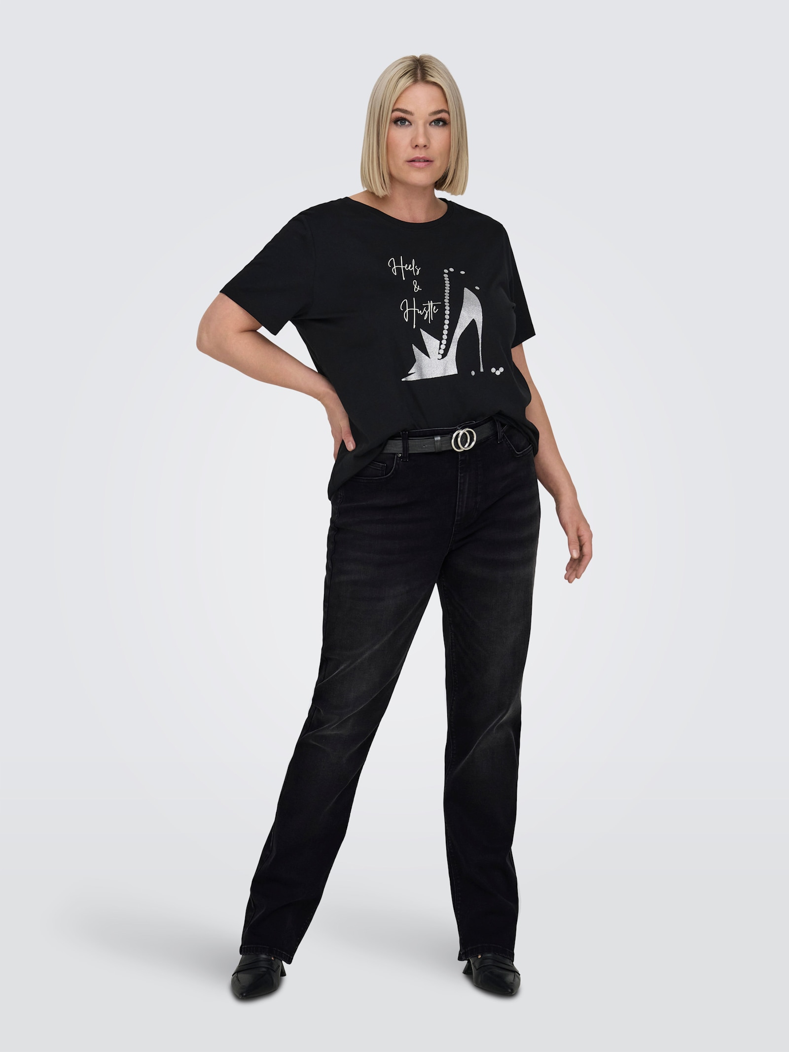 ONLY CARMAKOMA High-waist-Jeans - washed black