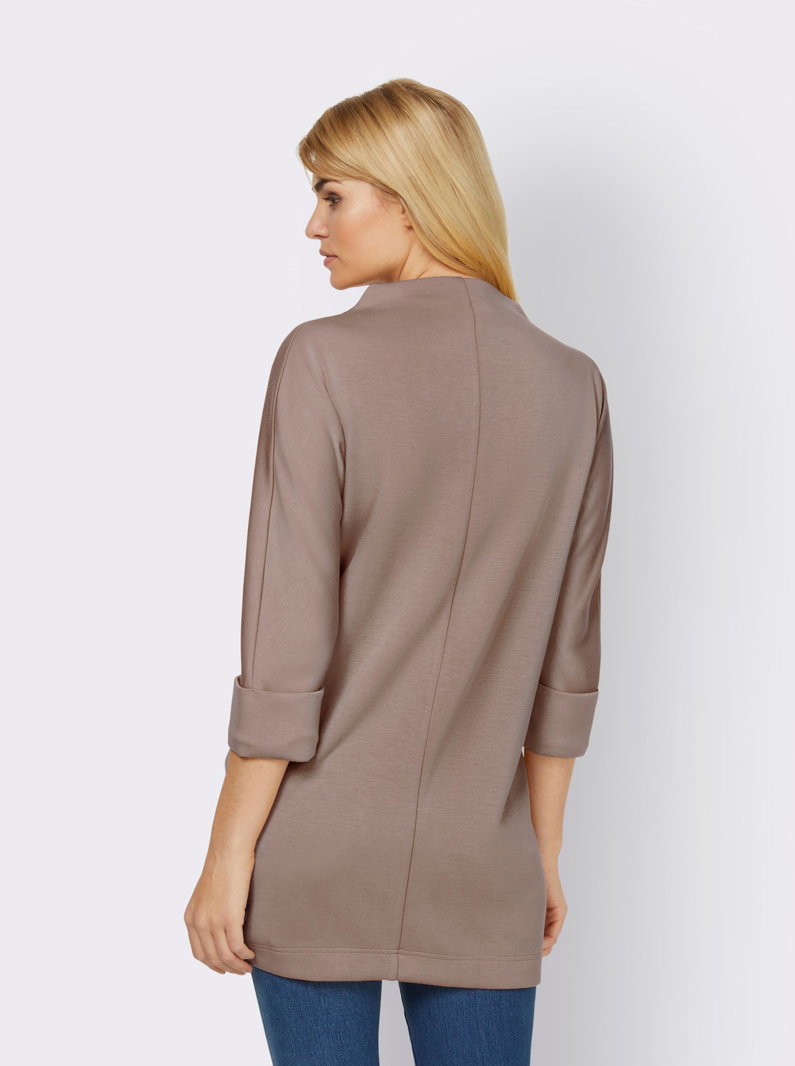 heine Longshirt mit seitlichen Taschen - taupe