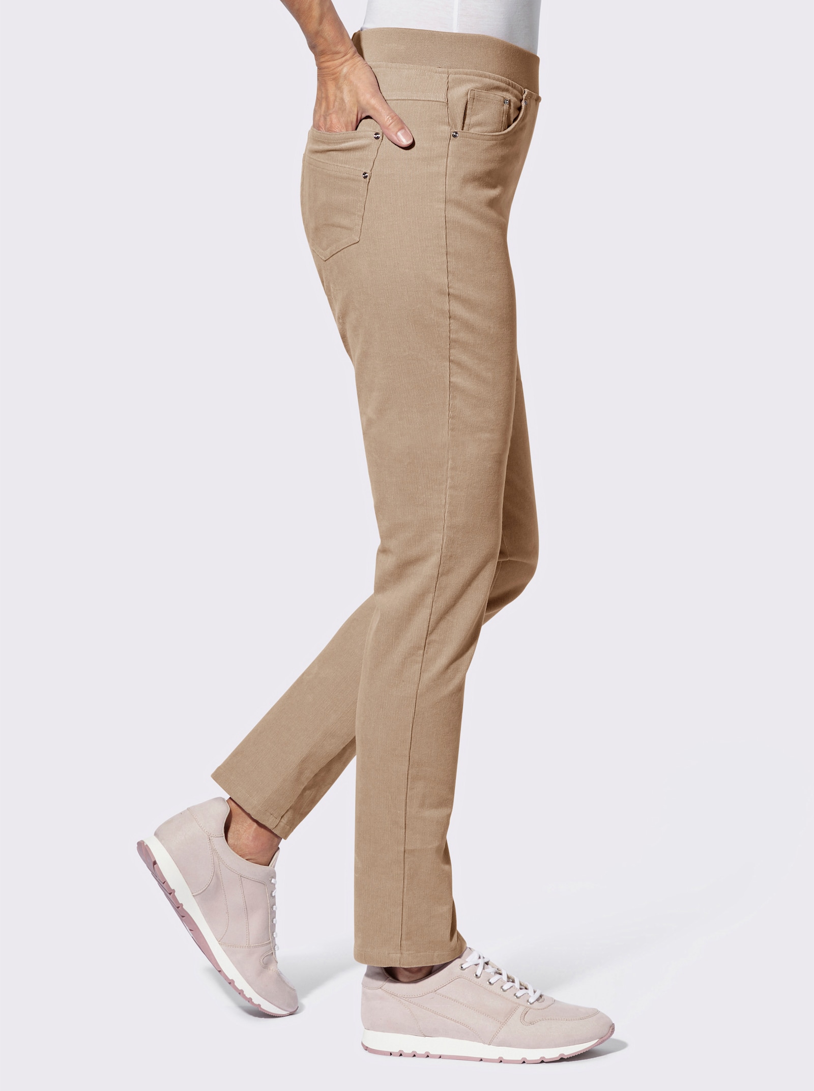 Cordhose in Schlupfform - beige
