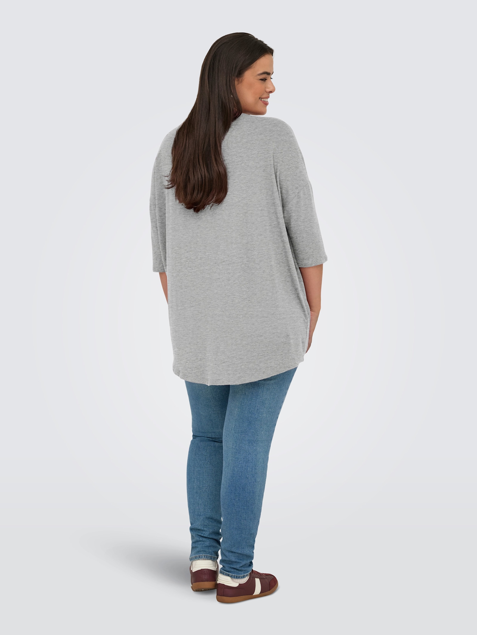 ONLY CARMAKOMA 3/4-Arm-Shirt - light grey melange