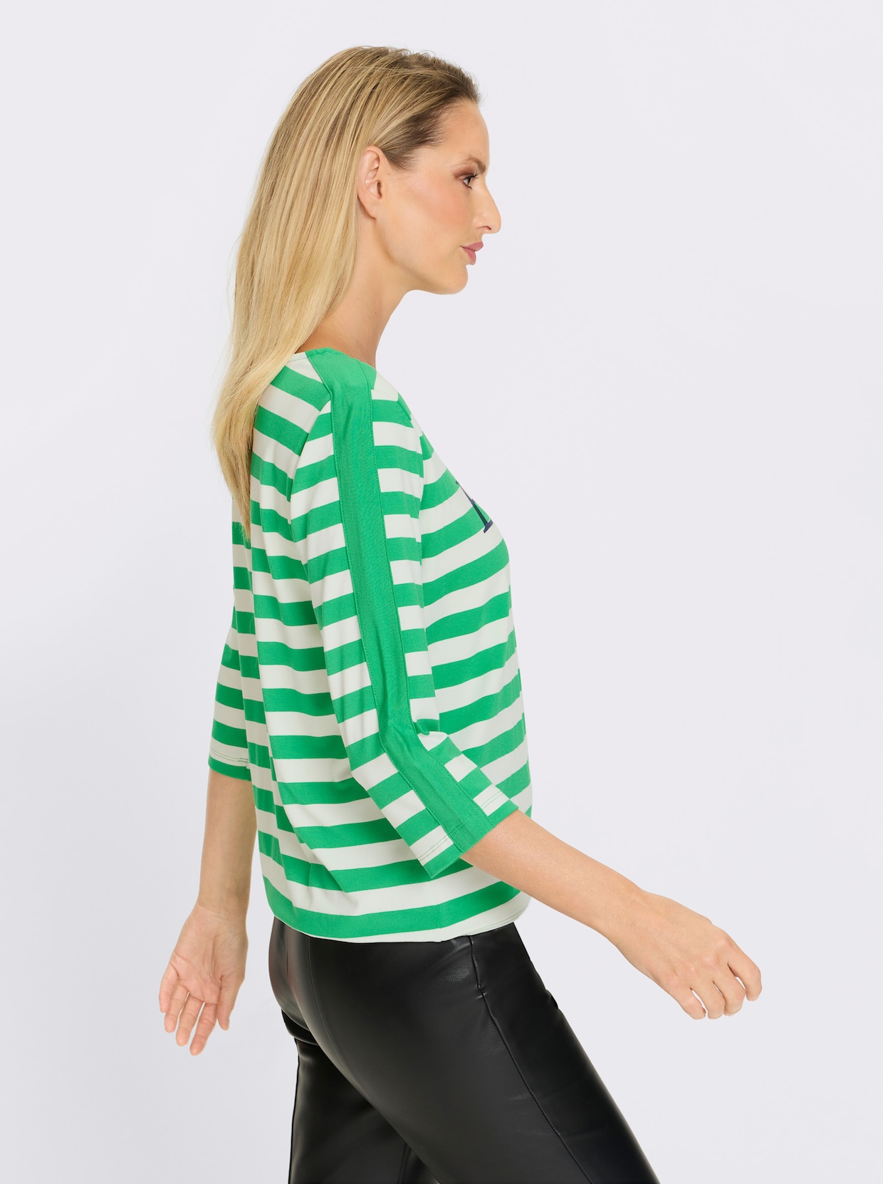 heine Ringelshirt - grasgrün-weiß-geringelt