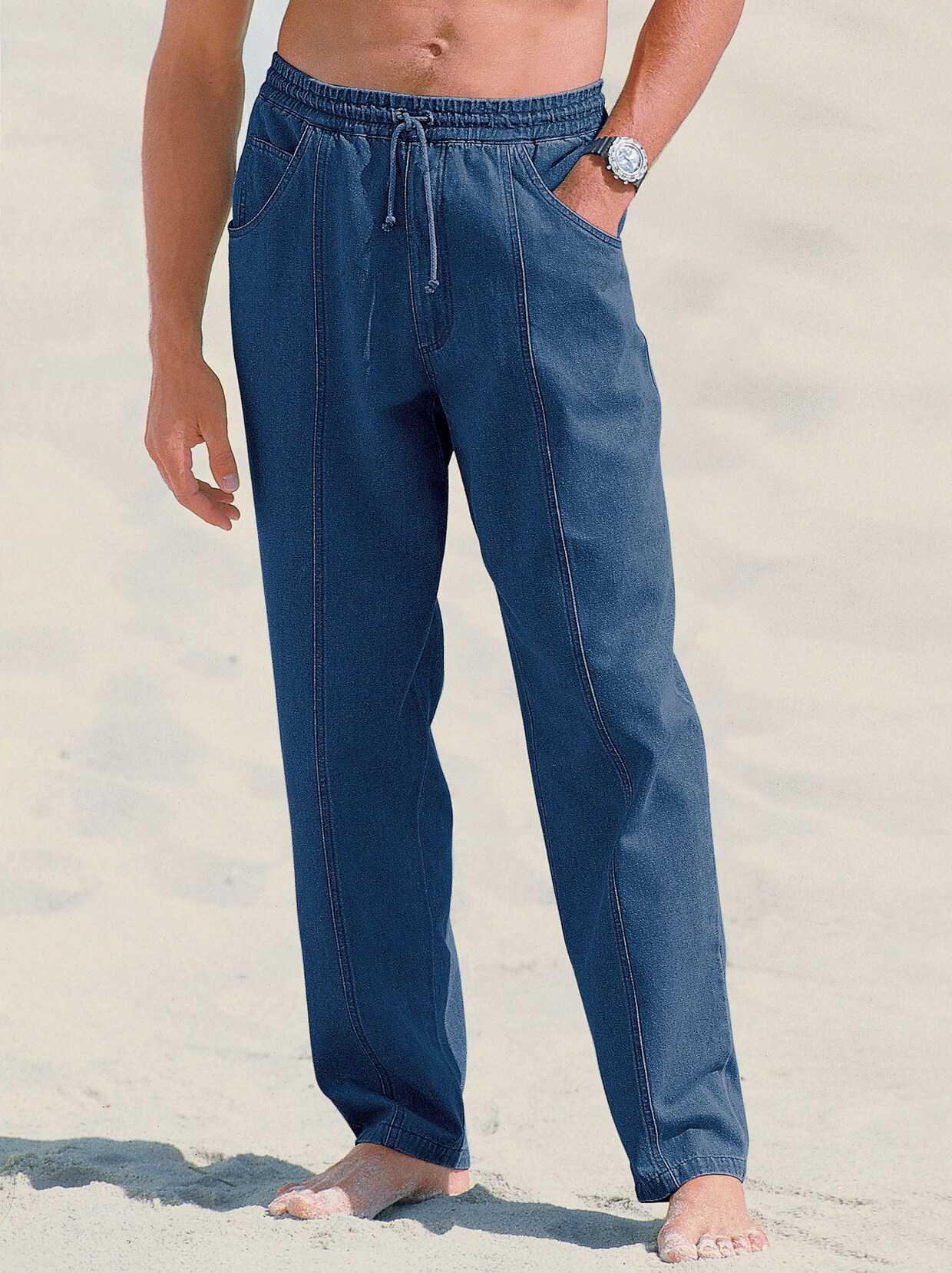 Comfortbroek - blue-stonewashed