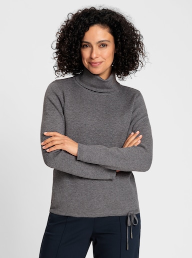 Langarm-Pullover - anthrazit-meliert