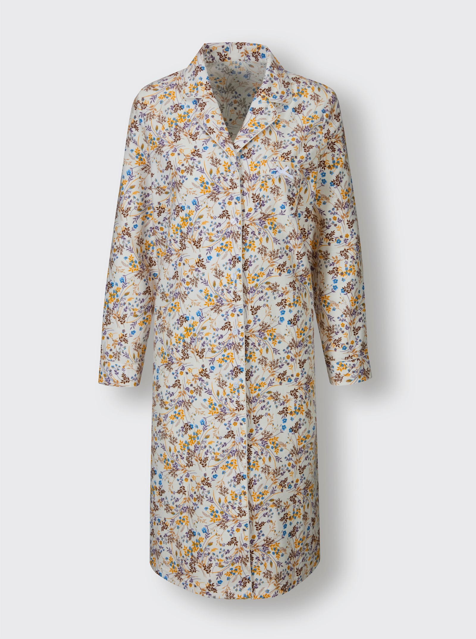 wäschepur Nachthemd - champagne/middenblauw bedrukt