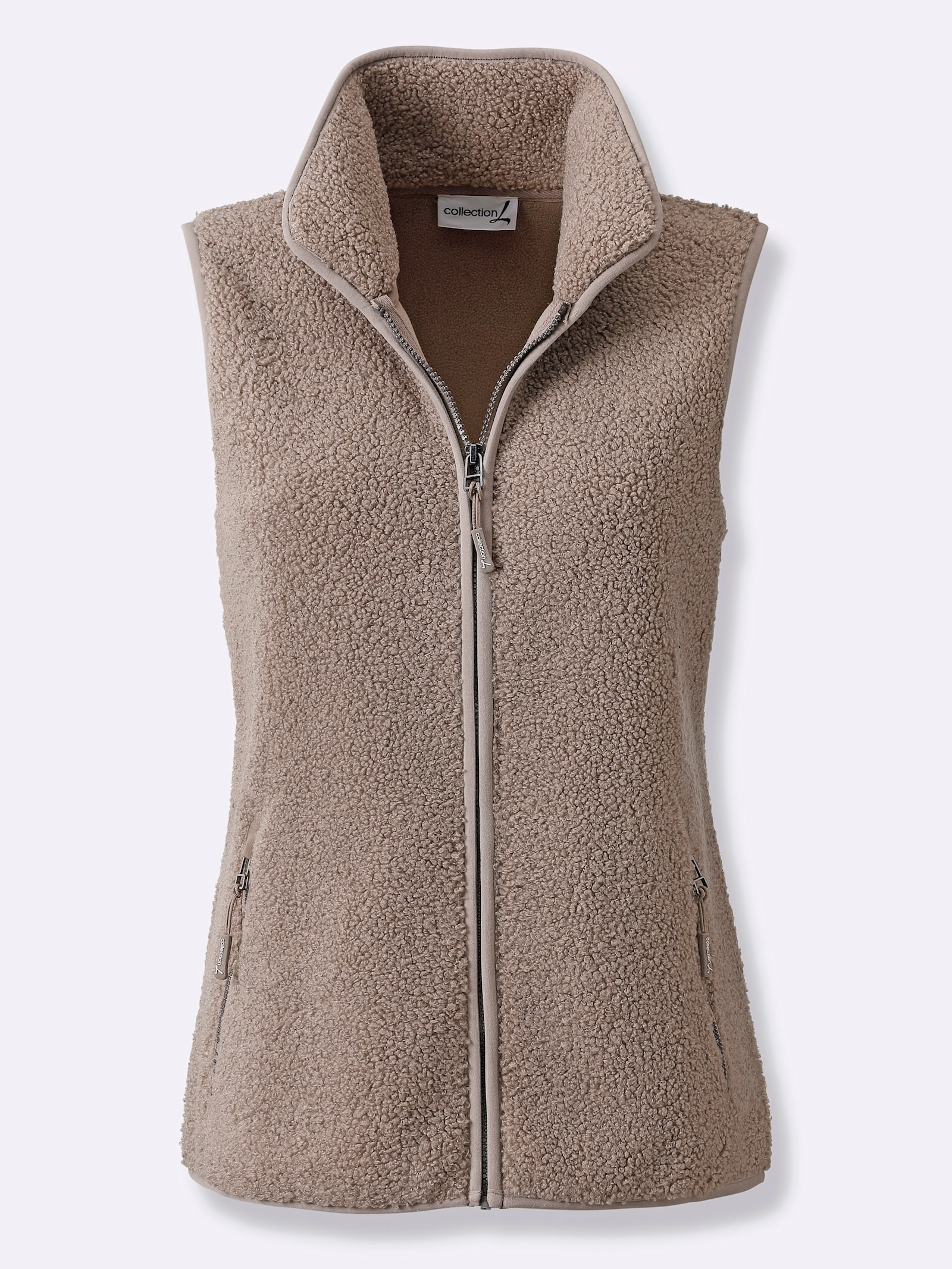 Fleeceweste mit Antipilling-Ausrüstung - taupe