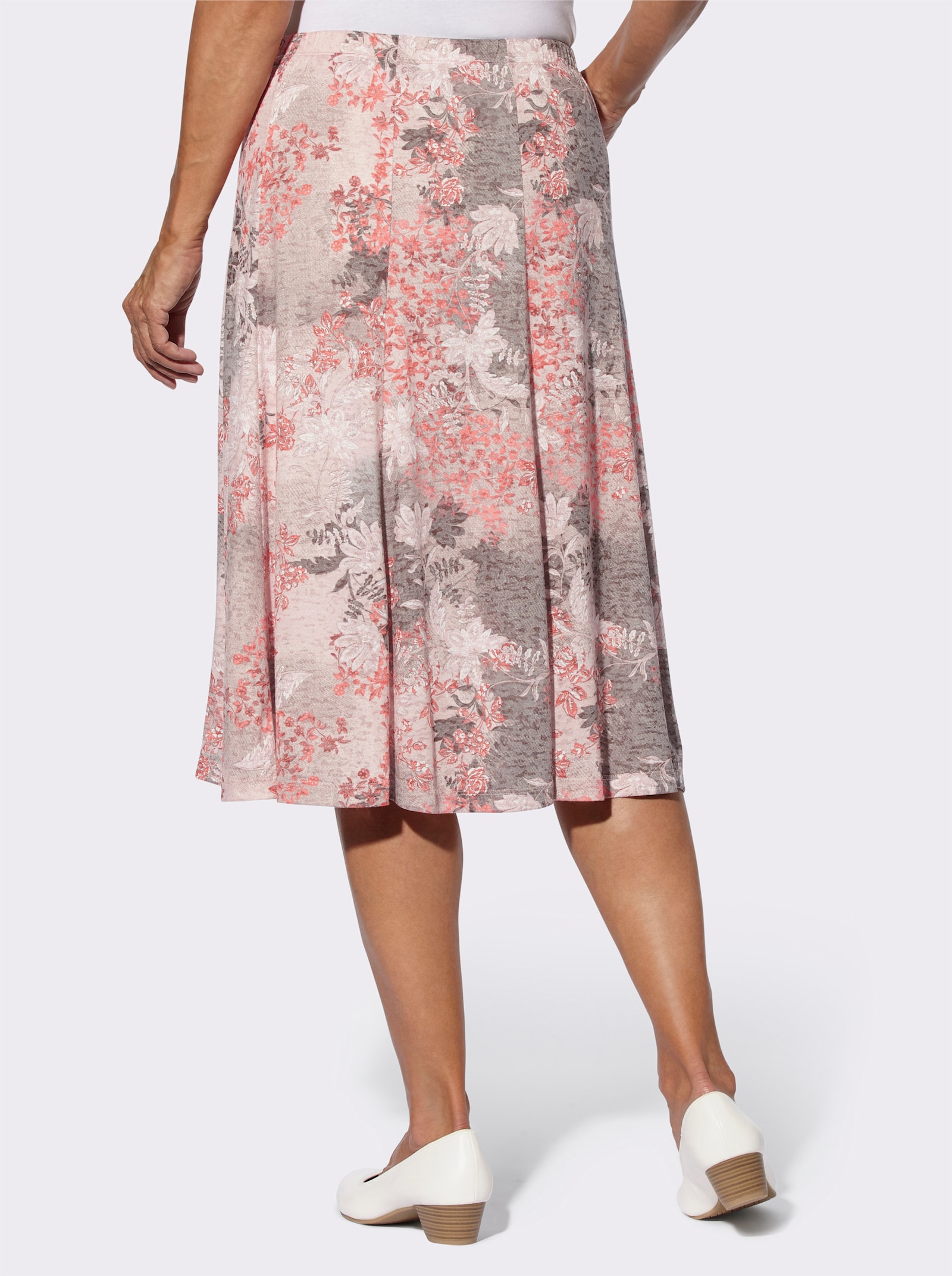 Jerseyrock in Schlupfform - flamingo-grau-bedruckt