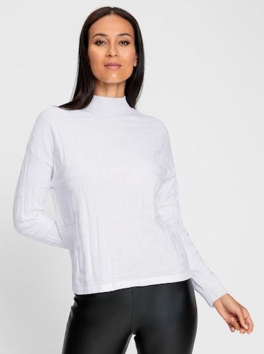 heine Jacquardpullover in 3-D-Optik gemustert - ecru