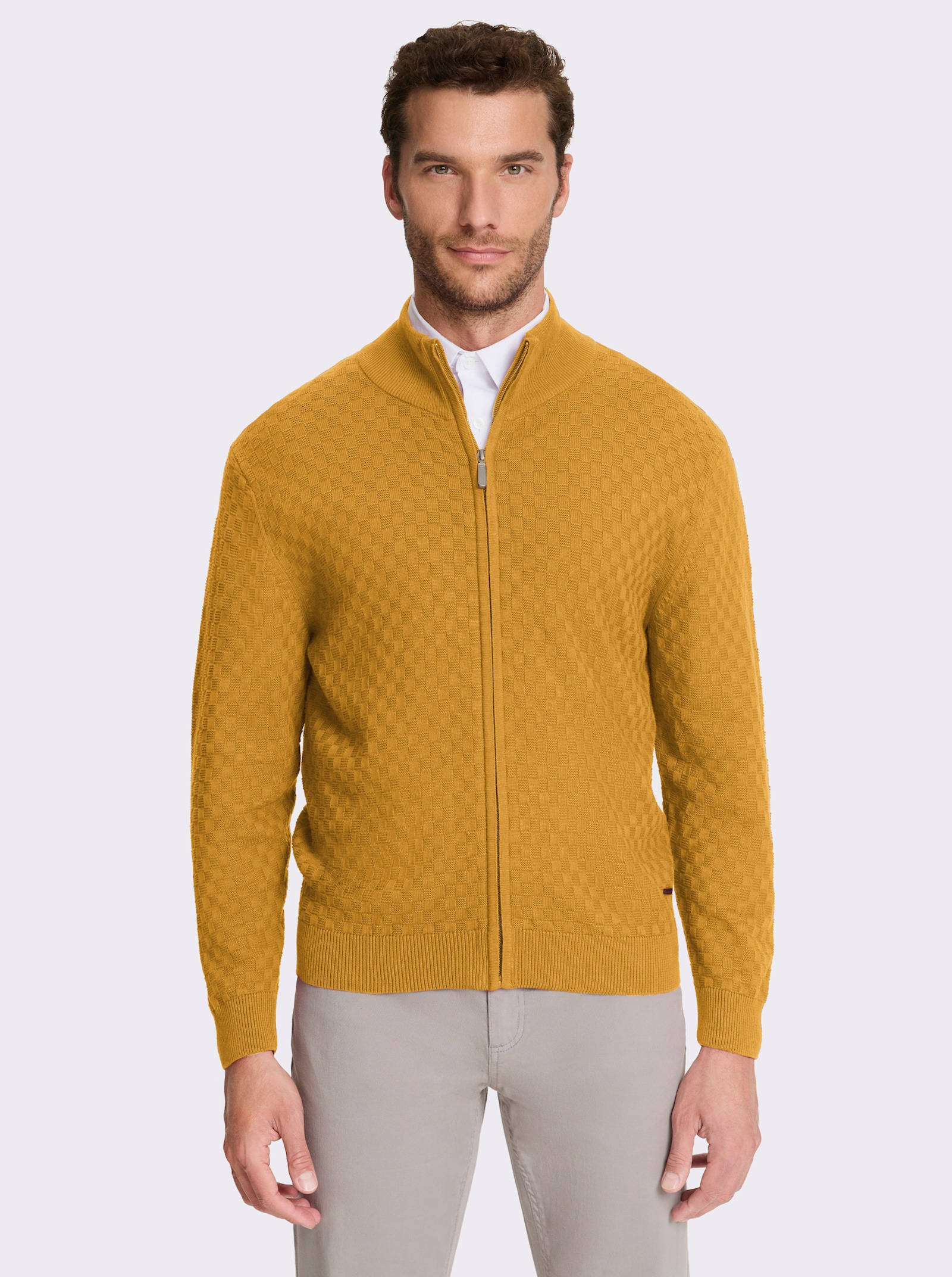 Marco Donati Strickjacke mit verdecktem Reißverschluss - ocker