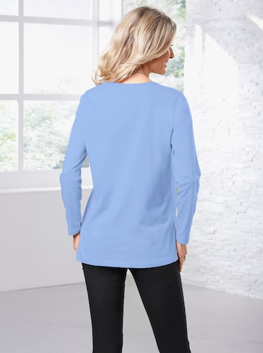Langarmshirt in weiter Form - hellblau