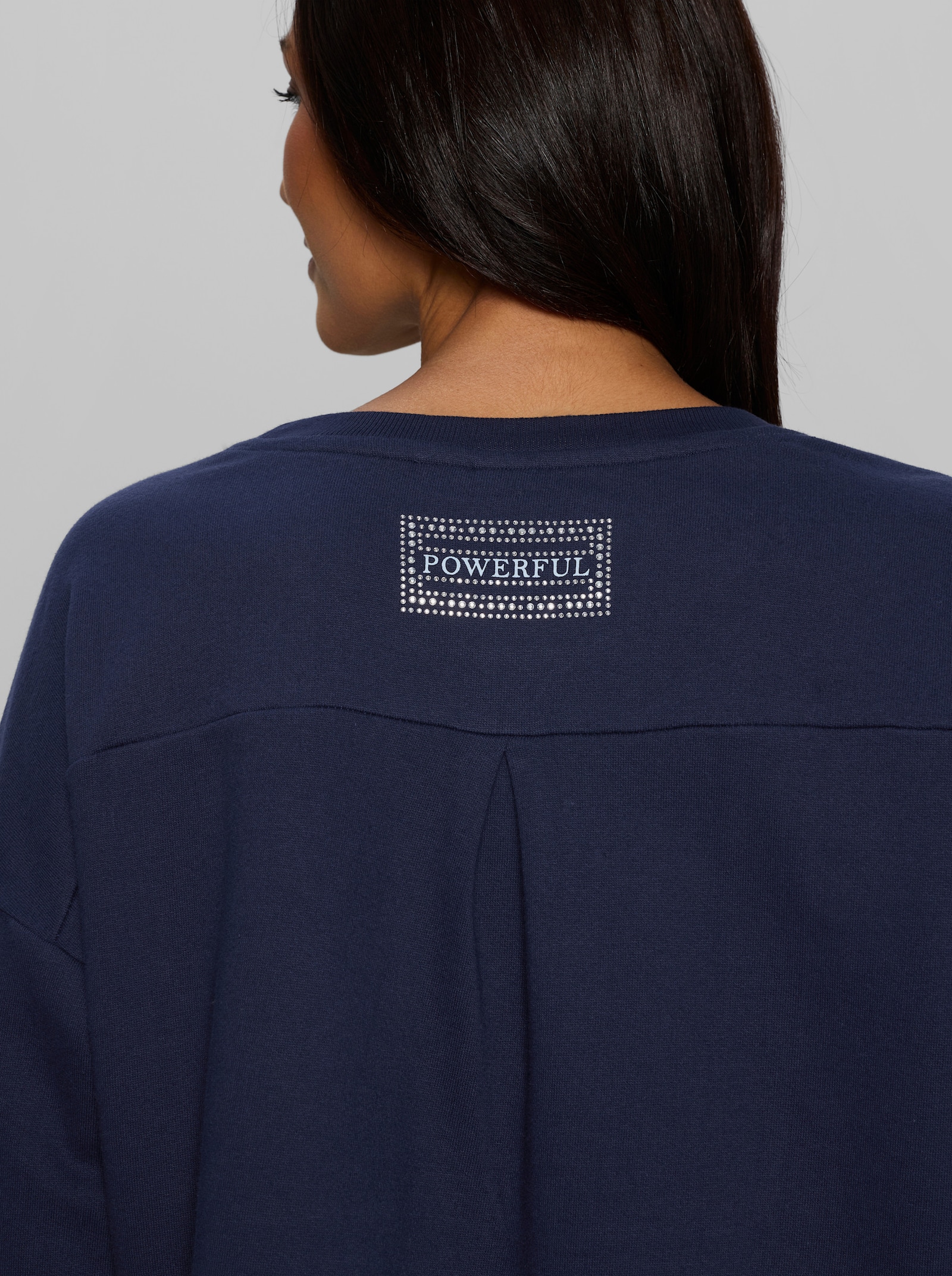 heine Sweater mit Schriftzug hinten - marine