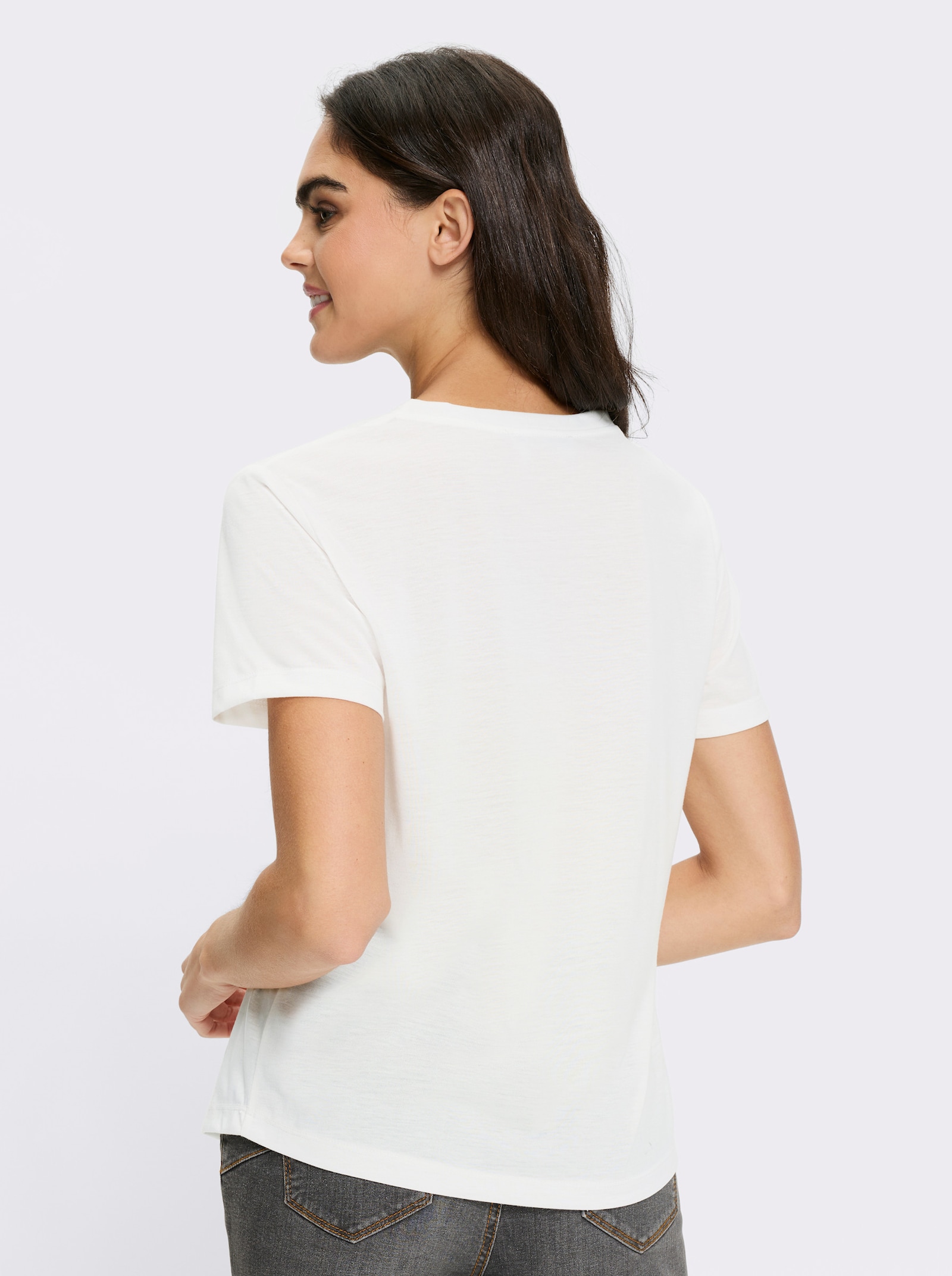 heine T-shirt lich transparant - ecru