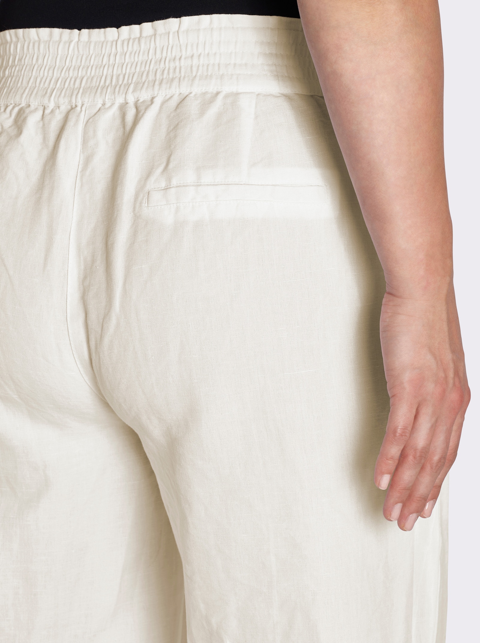 Culotte mit Leinen-Anteil - ecru
