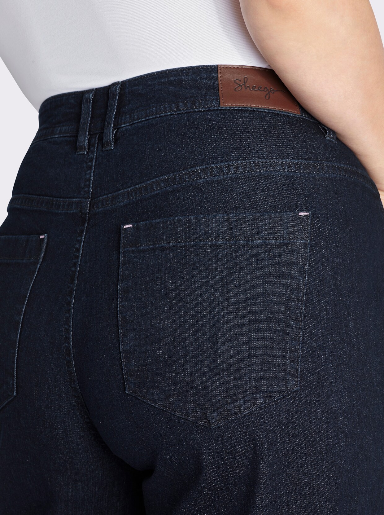 sheego Jean 5 poches avec jambes barrel - bleu foncé