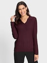 Polopullover mit Wellenabschluss - burgund