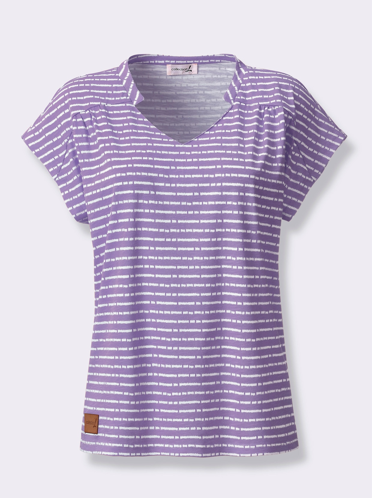 Shirt - lavendel/ecru gestreept