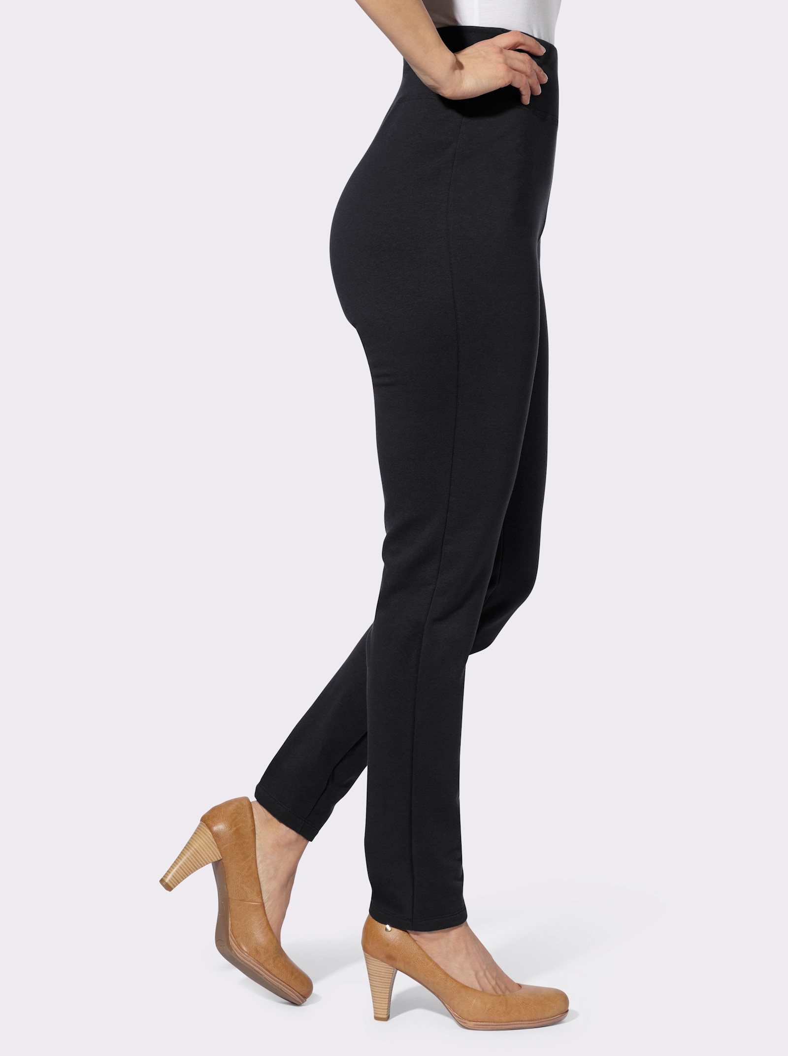 Sweatleggings mit weich angerauter Innenseite - schwarz