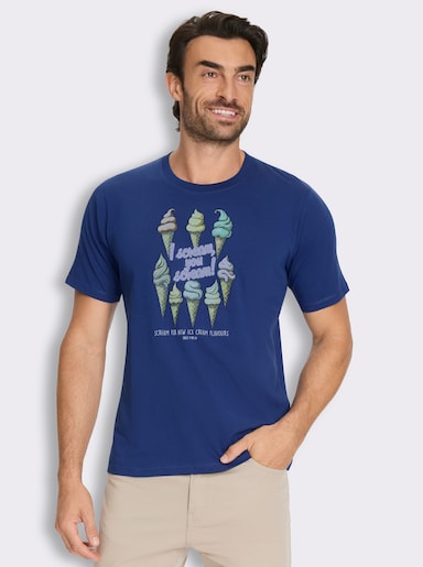 Hajo Kurzarmshirt mit Eiswaffel-Print, von Hajo - royalblau-bedruckt